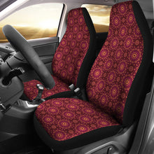 Load image into Gallery viewer, Burgundy With Mandala Pattern Car Seat Covers