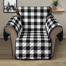 Load image into Gallery viewer, Black and White Buffalo Plaid 28" Recliner Chair Cover Protector Farmhouse Decor