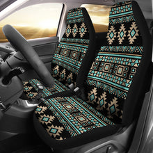 Load image into Gallery viewer, Black, Turquoise and Tan Tribal Ethnic Pattern Car Seat Covers Set