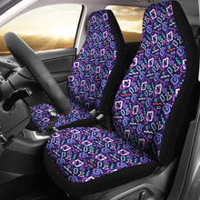 Load image into Gallery viewer, Black With Purple 80's Pattern Car Seat Covers