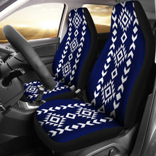 Load image into Gallery viewer, Navy and White Tribal Ethnic Pattern Car Seat Covers Set