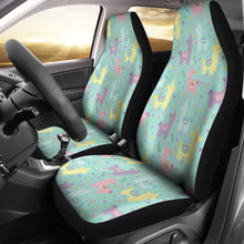 Load image into Gallery viewer, Pastel Mint, Yellow, Pink and Purple Spring Llama Pattern Car Seat Covers