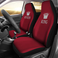 Load image into Gallery viewer, Queen and King His and Hers Car Seat Covers Set In Burgundy