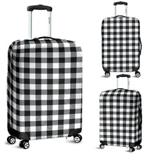 Load image into Gallery viewer, Black and White Buffalo Plaid Luggage Cover Suitcase Protector