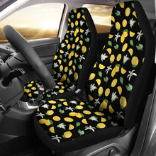 Load image into Gallery viewer, Black With Lemon Pattern Car Seat Covers Set of 2