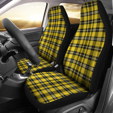 Load image into Gallery viewer, Yellow Black and White Plaid Tartan Car Seat Covers