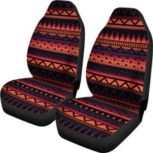 Load image into Gallery viewer, Orange, Red and Black Abstract Ethnic Tribal Design Car Seat Covers Set