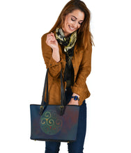 Load image into Gallery viewer, Blue With Celtic Spiral Design Tote Bag