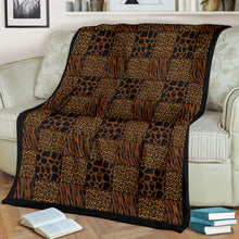 Load image into Gallery viewer, Animal Print Patchwork Pattern Fleece Throw Blanket
