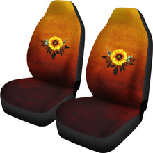 Load image into Gallery viewer, Burnt Orange Ombre With Sunflower Dreamcatcher Car Seat Covers Set