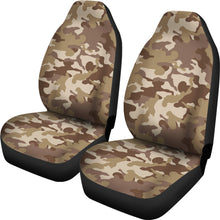 Load image into Gallery viewer, Brown Camo Car Seat Covers Brown and Tan Desert Camouflage Pattern Seat Protectors