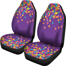 Load image into Gallery viewer, Heart Confetti Car Seat Covers Seat Protectors on Purple Background