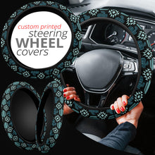 Load image into Gallery viewer, Turquoise Tribal Cactus Steering Wheel Cover