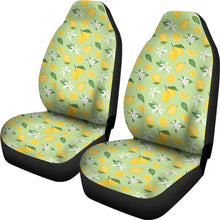 Load image into Gallery viewer, Pastel Green With Yellow Lemon Pattern Car Seat Covers Set