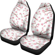Load image into Gallery viewer, White With Cherry Blossoms Seat Covers