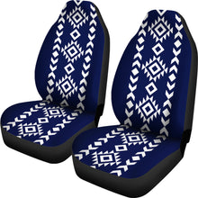 Load image into Gallery viewer, Navy and White Tribal Ethnic Pattern Car Seat Covers Set
