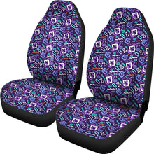 Load image into Gallery viewer, Black With Purple 80's Pattern Car Seat Covers
