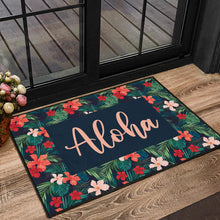 Load image into Gallery viewer, Aloha Hawaiian Tropical Flower Door Mat Colorful