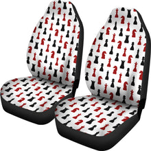 Load image into Gallery viewer, White With Red and Black Chess Pieces Pattern Car Seat Covers
