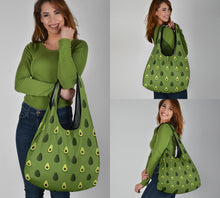 Load image into Gallery viewer, Avocado Pattern Reusable Grocery Shopping Bags Pack of 3