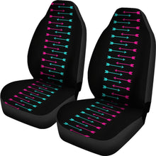 Load image into Gallery viewer, Black With Pink and Teal Arrows Car Seat Covers