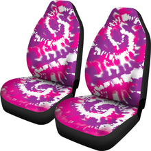 Load image into Gallery viewer, Pink Purple and White Tie Dye Abstract Car Seat Covers