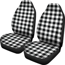 Load image into Gallery viewer, Black and White Buffalo Plaid Car Seat Covers Seat Protectors