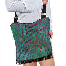 Load image into Gallery viewer, Green and Pink Batik Pattern Boho Bag Crossbody Shoulder Strap Purse