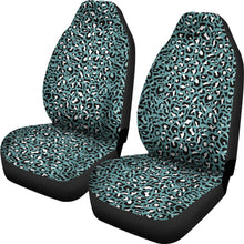 Load image into Gallery viewer, Minty Teal Leopard Print Pattern Car Seat Covers Set