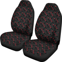 Load image into Gallery viewer, Dark Charcoal Gray Car Seat Covers With Lipstick Tubes Pattern Makeup Beauty Boss