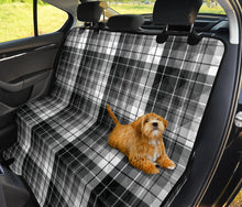 Load image into Gallery viewer, Gray, Black and White Plaid Tartan Back Seat Cover For Pets