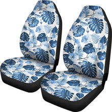 Load image into Gallery viewer, White and Blue Hibiscus Tropical Hawaiian Flower Pattern Car Seat Covers