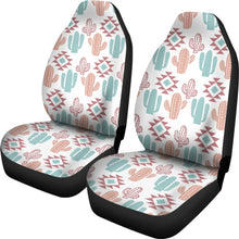 Load image into Gallery viewer, Pastel Rose and Turquoise Cactus Boho Cactus Pattern Car Seat Covers Set