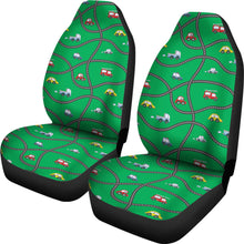 Load image into Gallery viewer, Green Car Seat Covers With Roads and Cars