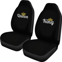 Load image into Gallery viewer, King and Queen His and Hers Car Seat Covers In Black