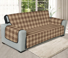 Load image into Gallery viewer, Brown Buffalo Plaid Couch Cover 78" Seat Width Oversized Sofa Cover