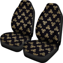 Load image into Gallery viewer, Black and Gold Celtic Triskele Pattern Car Seat Covers Triskelion