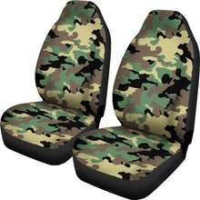 Load image into Gallery viewer, Green Camo Car Seat Covers Set Classic Camouflage Pattern Seat Protectors