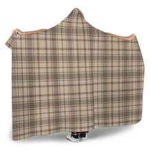 Load image into Gallery viewer, Brown and Tan Hooded Blanket With Tan Sherpa Lining