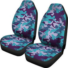 Load image into Gallery viewer, Purple Teal Camouflage Car Seat Covers Camo Pattern Seat Protectors