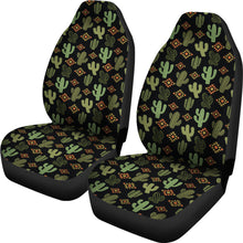 Load image into Gallery viewer, Drab Green and Gold Cactus Pattern Car Seat Covers Set