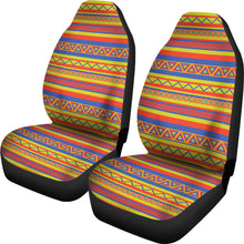 Load image into Gallery viewer, Colorful Car Seat Covers Set Ethnic, Boho, Aztec, Mexican Inspired, Orange, Yellow and Blue