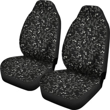 Load image into Gallery viewer, Black With White Leaves Pattern Car Seat Covers