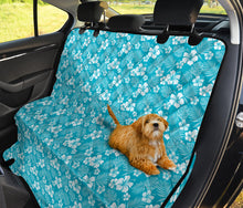 Load image into Gallery viewer, Teal White Tinted Hibiscus back Seat Cover For Pets