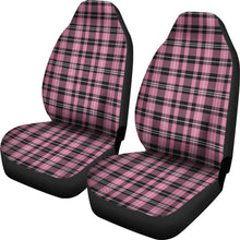 Load image into Gallery viewer, Rose Pink and Black Plaid Car Seat Covers