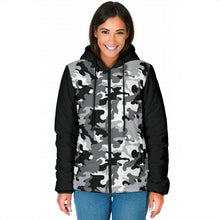 Load image into Gallery viewer, Camouflage Puffer Jacket Women's Coat Quilted Hooded
