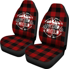 Load image into Gallery viewer, Wild Child on Buffalo Plaid Car Seat Covers