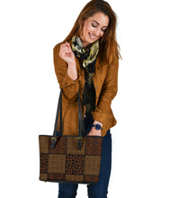 Load image into Gallery viewer, Animal Print Safari Patchwork Tote Bag Vegan Leather