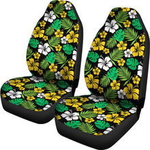 Load image into Gallery viewer, Golden Yellow Hibiscus Flower Car Seat Covers In Hawaiian Tropical Pattern Set of 2