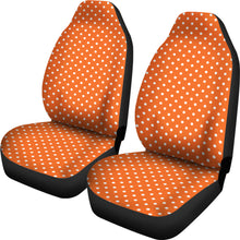 Load image into Gallery viewer, Orange and White Polkadot Car Seat Covers Set